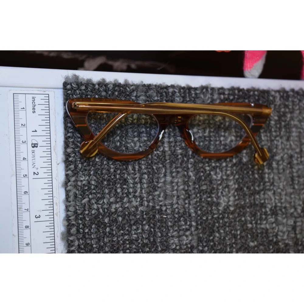 L.A. Eyeworks Hickory 937 0119 Cat Eye Eyeglasses Abyssinian Acetate Japan Wood